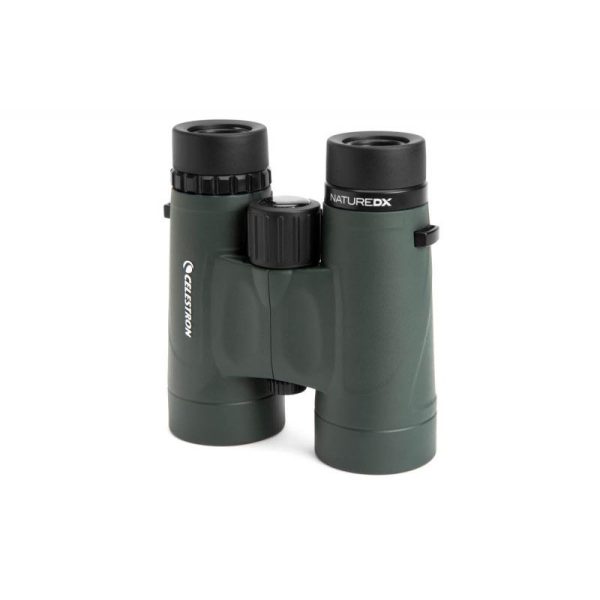 Binocolo Celestron Nature DX 10X42 con Prismi a Tetto e corpo impermeabile. Inclusi custodia morbida, tracolla e tappi.