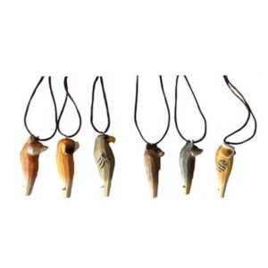 Fischietto con collana legno animali