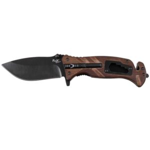 Coltello MFH manico in legno e acciarino