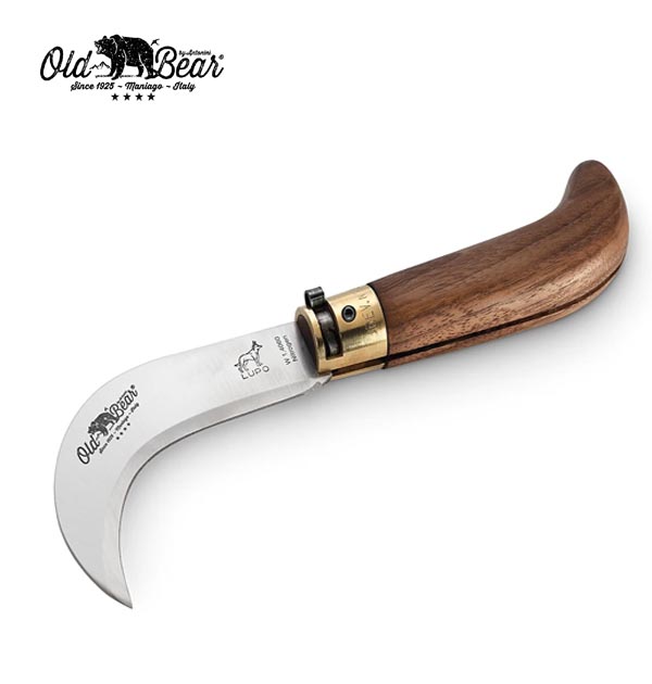 Coltello Antonini '' Old Bear'' manico Noce Americano da 17 cm punta arrotondata