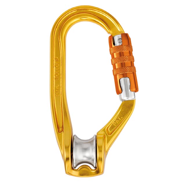 Moschettone Petzl con carrucola RollClip A Triact-Lock