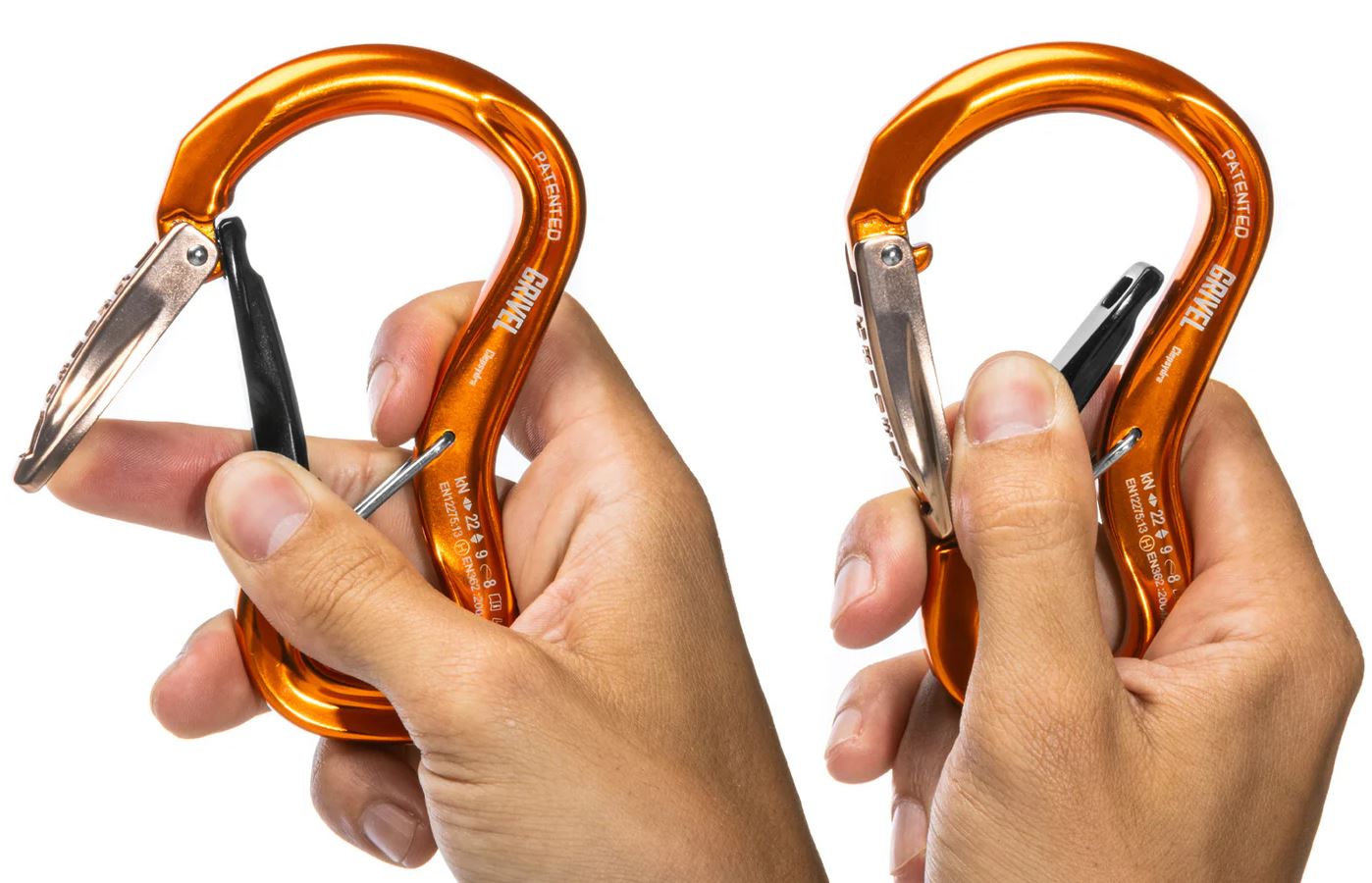 Moschettone Grivel Clepsydra L K10G Orange con antiribaltamento - immagine 3