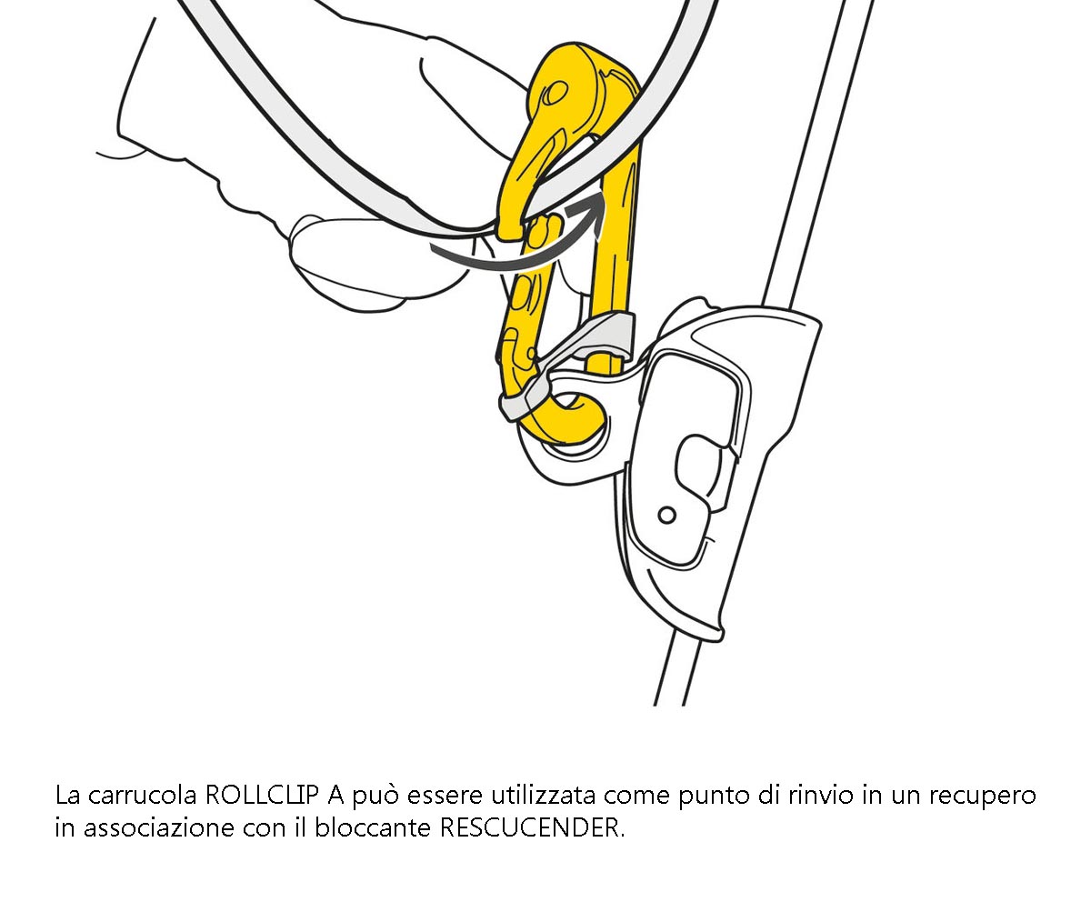 Moschettone Petzl con carrucola RollClip A Triact-Lock - immagine 2
